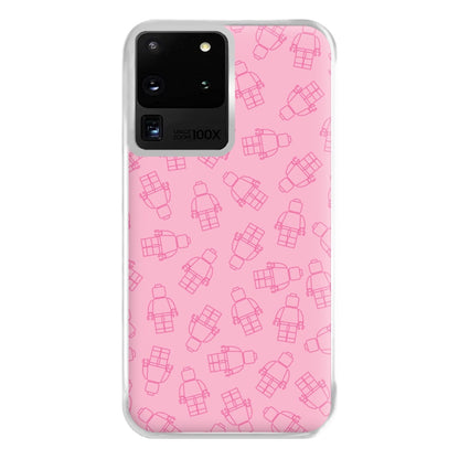 Bricks Figures Pattern Pink Phone Case for Galaxy S20 Ultra