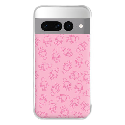 Bricks Figures Pattern Pink Phone Case for Google Pixel 7 Pro