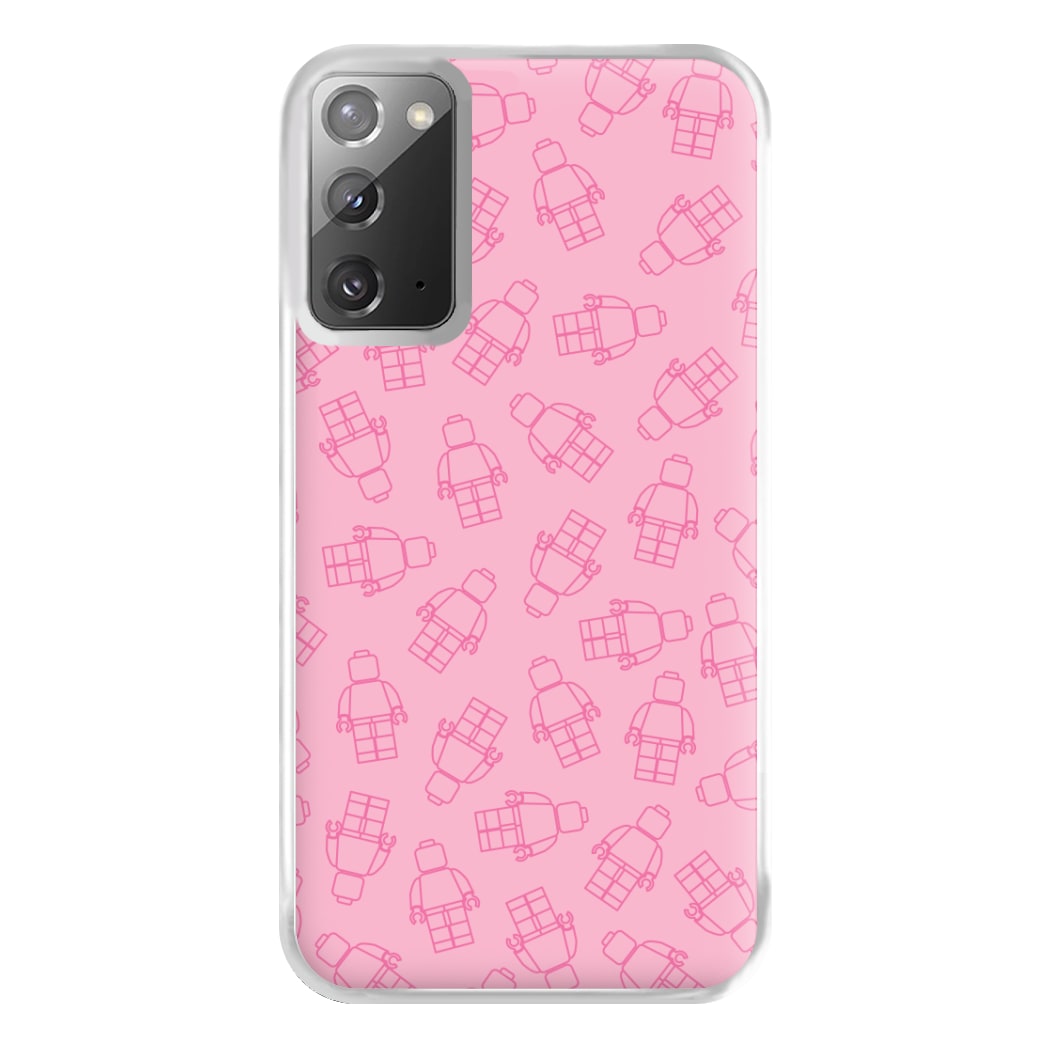 Bricks Figures Pattern Pink Phone Case for Galaxy Note 20 Ultra