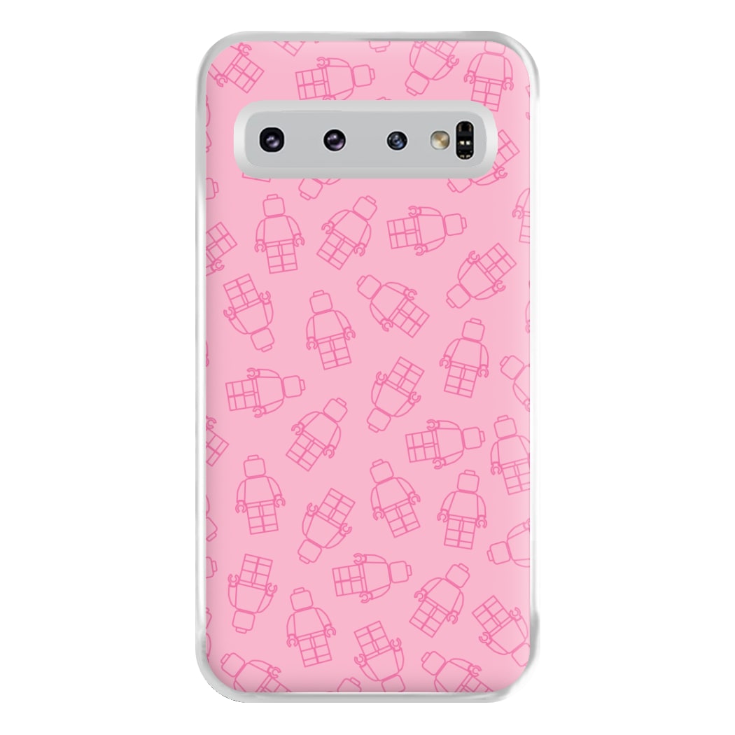 Bricks Figures Pattern Pink Phone Case for Galaxy S10 Plus