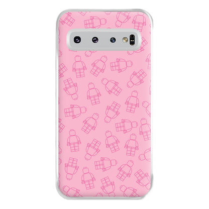 Bricks Figures Pattern Pink Phone Case for Galaxy S10 Plus