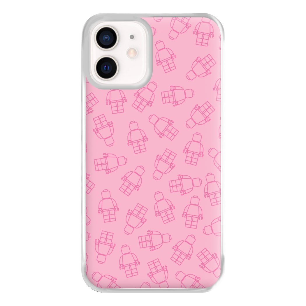 Bricks Figures Pattern Pink Phone Case for iPhone 13 Mini