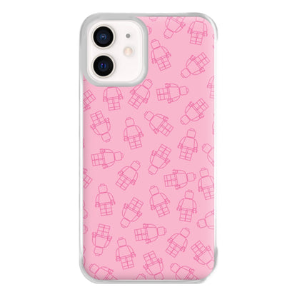 Bricks Figures Pattern Pink Phone Case for iPhone 13 Mini
