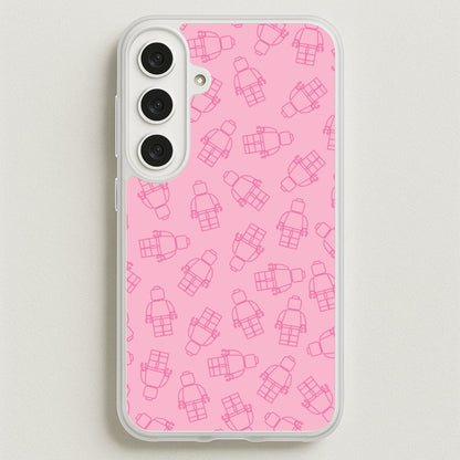 Bricks Figures Pattern Pink Phone Case for Galaxy S25FE