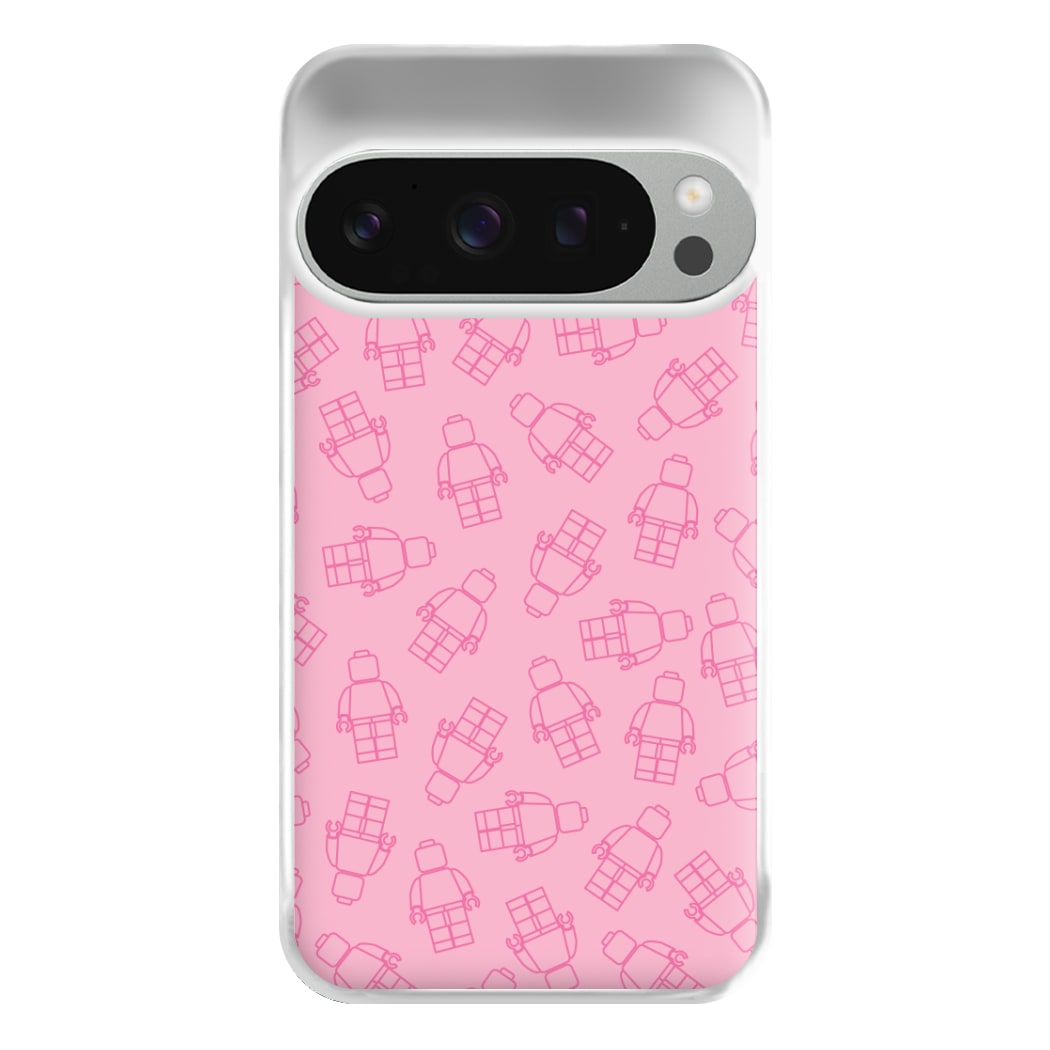 Bricks Figures Pattern Pink Phone Case for Google Pixel 9 Pro XL