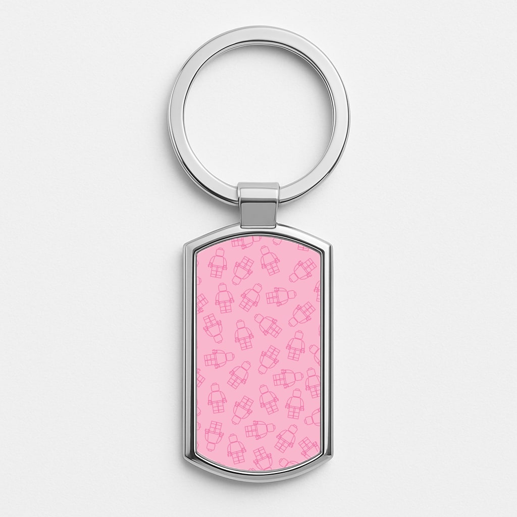 Bricks Figures Pattern Pink Luxury Keyring