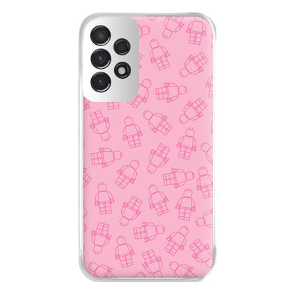 Bricks Figures Pattern Pink Phone Case for Galaxy A53