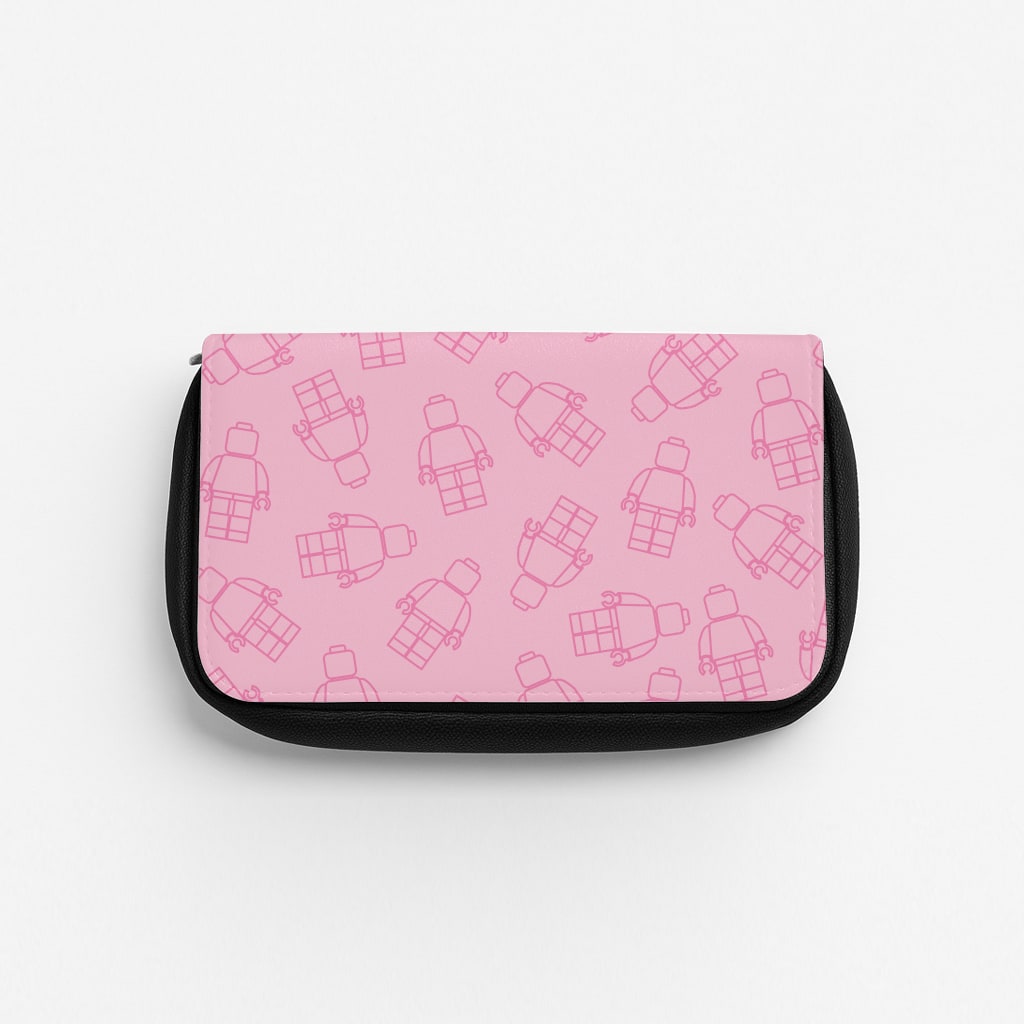 Bricks Figures Pattern Pink Pencil Case