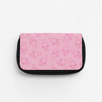 Bricks Figures Pattern Pink Pencil Case