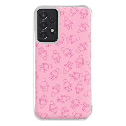 Bricks Figures Pattern Pink Phone Case for Galaxy A52 / A52s