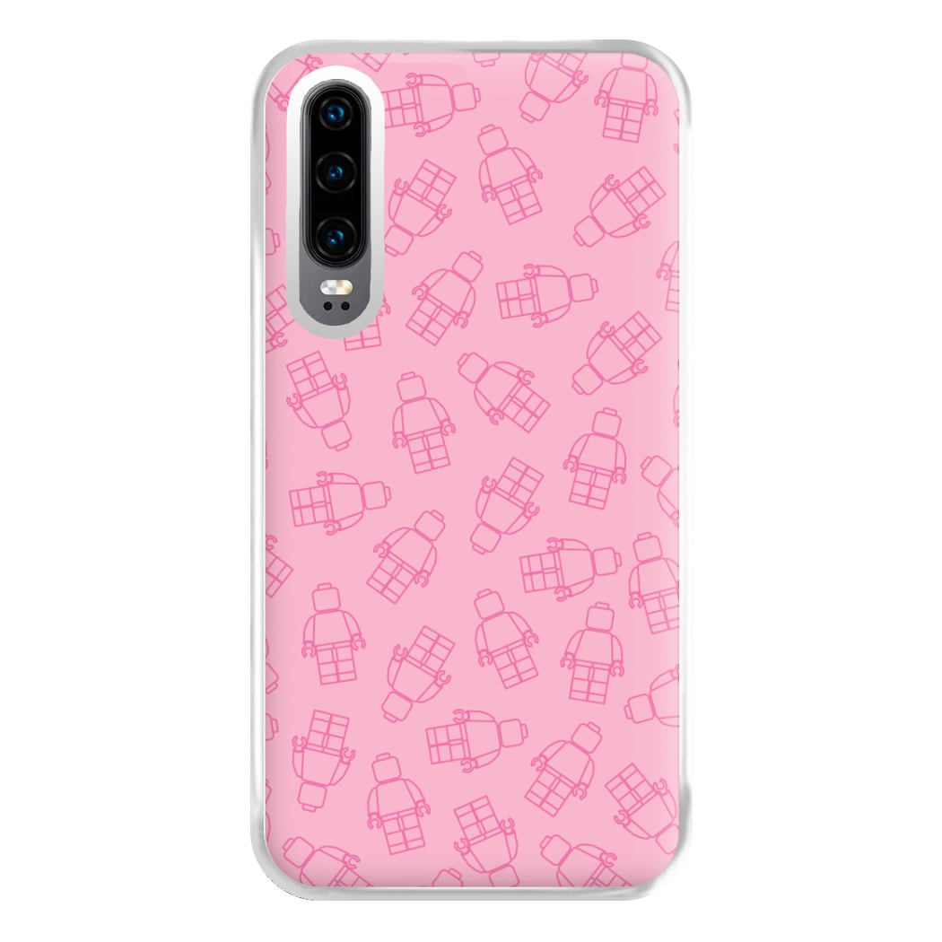 Bricks Figures Pattern Pink Phone Case for Huawei P30