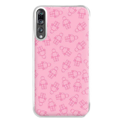 Bricks Figures Pattern Pink Phone Case for Huawei P20 Pro