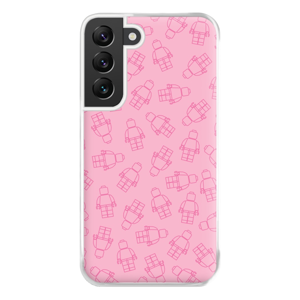 Bricks Figures Pattern Pink Phone Case for Galaxy S22 Plus