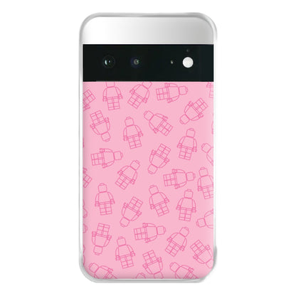 Bricks Figures Pattern Pink Phone Case for Google Pixel 6a