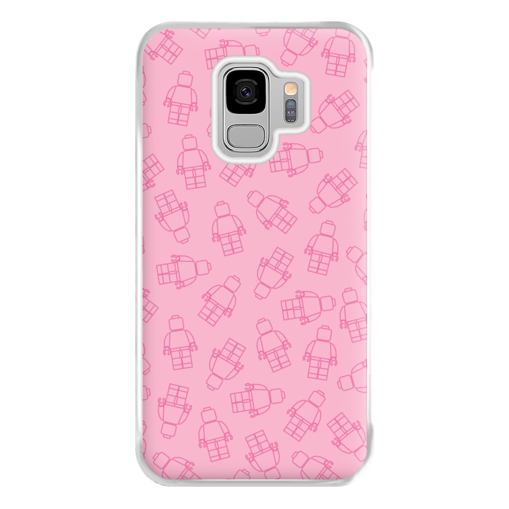 Bricks Figures Pattern Pink Phone Case for Galaxy S9 Plus