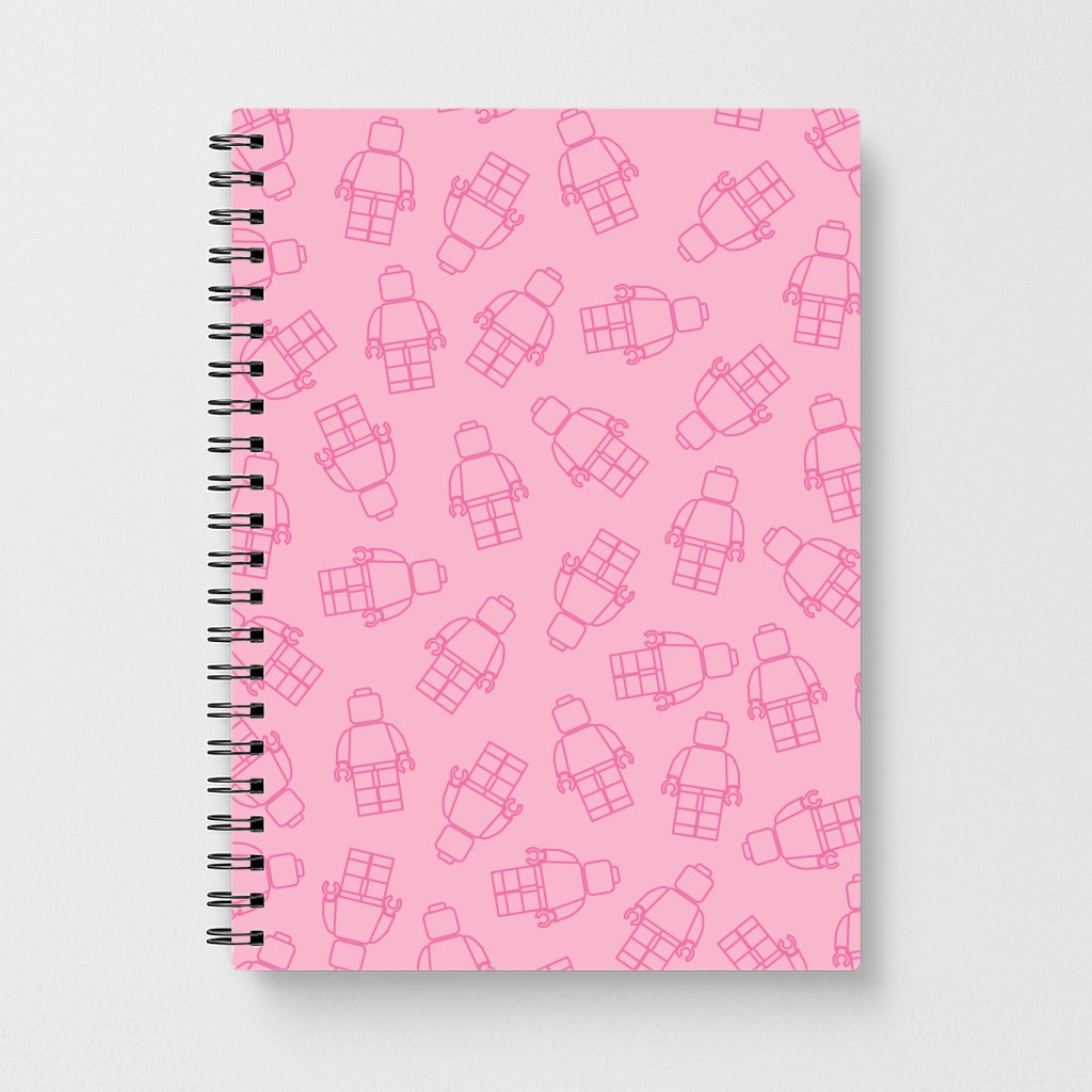 Bricks Figures Pattern Pink Notebook