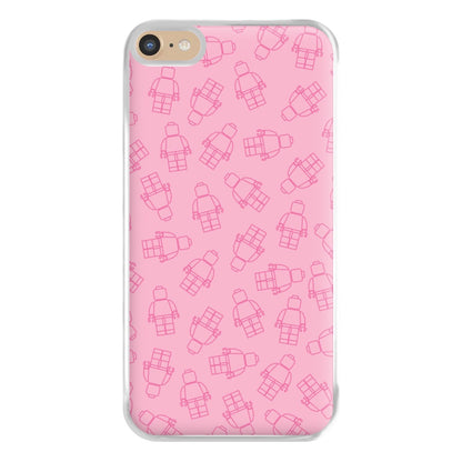 Bricks Figures Pattern Pink Phone Case for iPhone 6 Plus / 7 Plus / 8 Plus