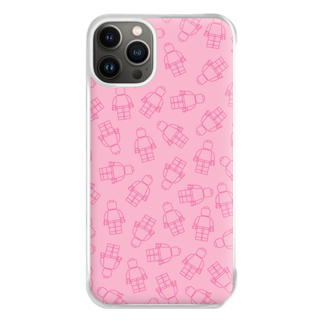 Bricks Figures Pattern Pink Phone Case for iPhone 13