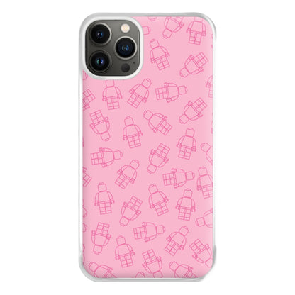 Bricks Figures Pattern Pink Phone Case for iPhone 13