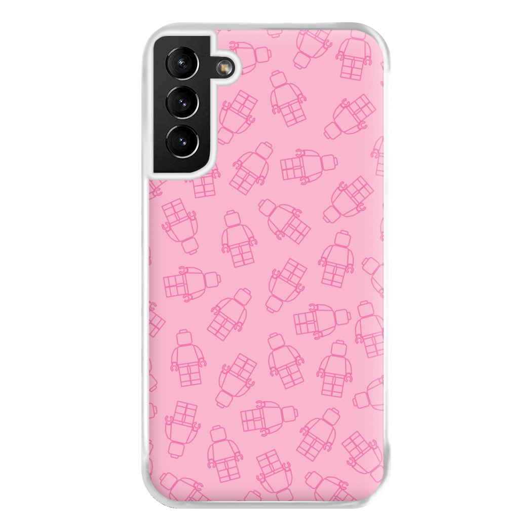 Bricks Figures Pattern Pink Phone Case for Galaxy S21 Plus