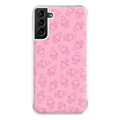 Bricks Figures Pattern Pink Phone Case for Galaxy S21 Plus