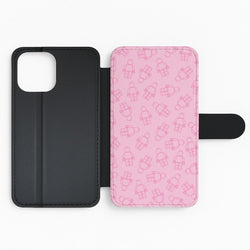 Bricks Figures Pattern Pink Flip Phone Case