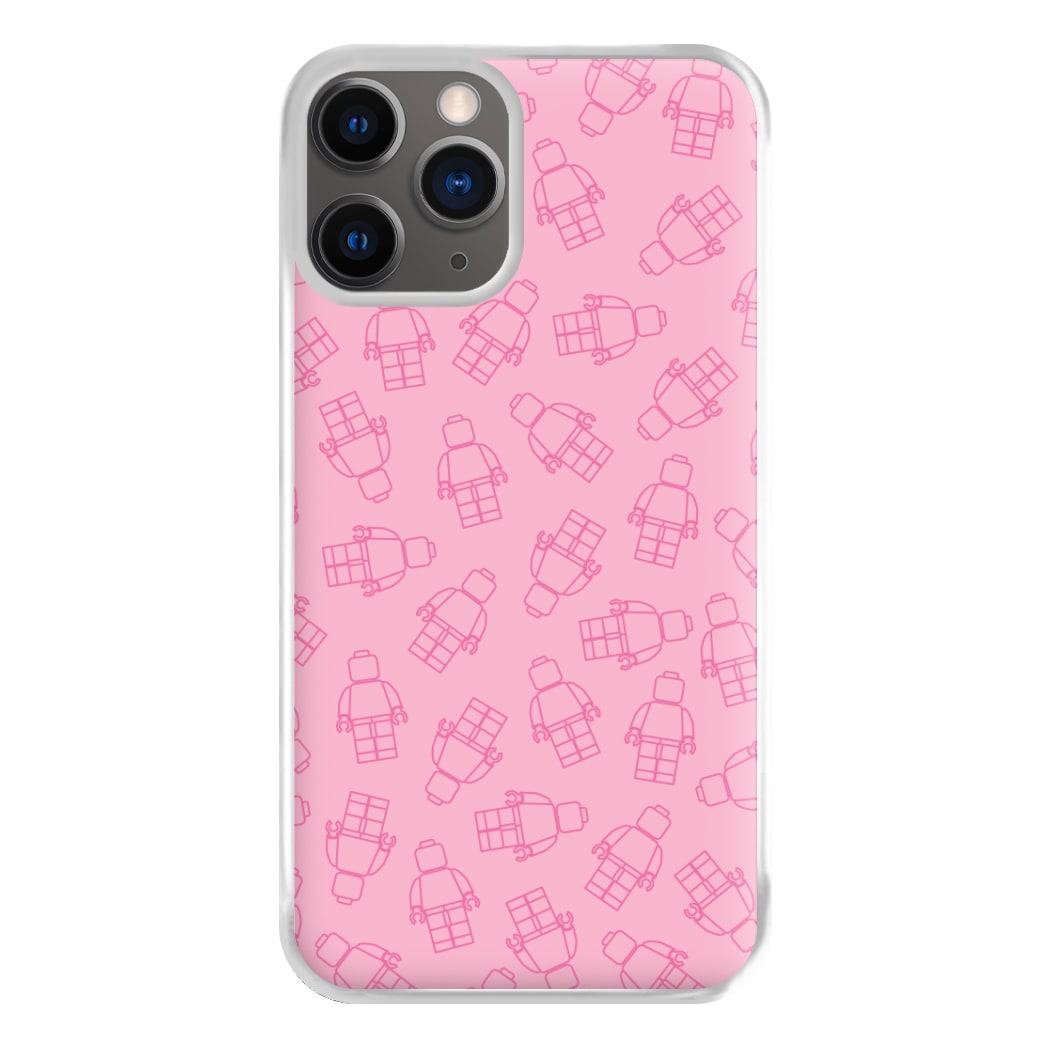 Bricks Figures Pattern Pink Phone Case for iPhone 12 Pro Max