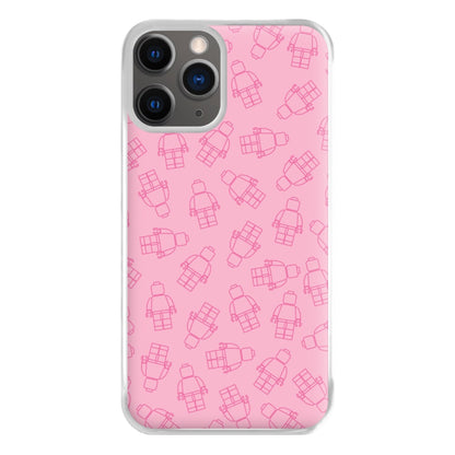 Bricks Figures Pattern Pink Phone Case for iPhone 12 Pro Max