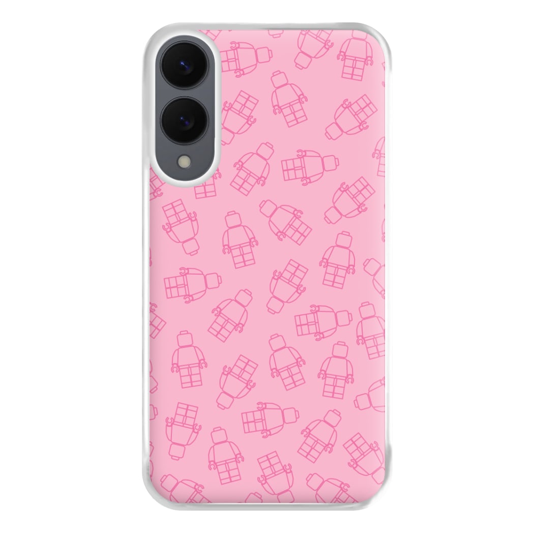 Bricks Figures Pattern Pink Phone Case for Galaxy S25 Edge