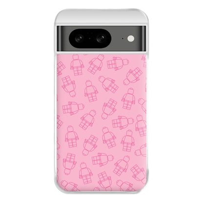 Bricks Figures Pattern Pink Phone Case for Google Pixel 8