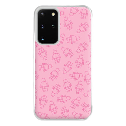 Bricks Figures Pattern Pink Phone Case for Galaxy S20 Plus