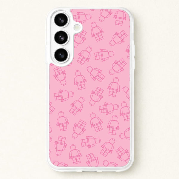 Bricks Figures Pattern Pink Phone Case for Galaxy S26 Plus