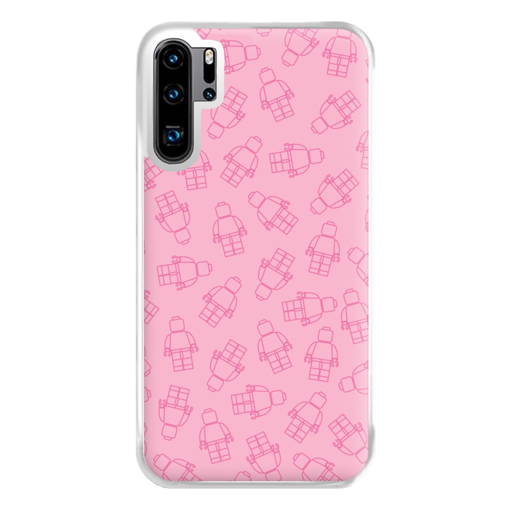Bricks Figures Pattern Pink Phone Case for Huawei P30 Pro