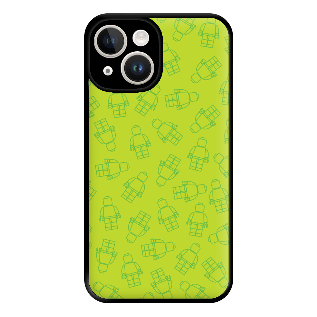 Bricks Figures Pattern Green Phone Case for iPhone 14