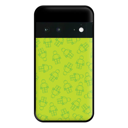 Bricks Figures Pattern Green Phone Case for Google Pixel 6a