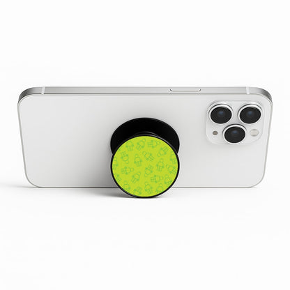 Bricks Figures Pattern Green Phone Stand