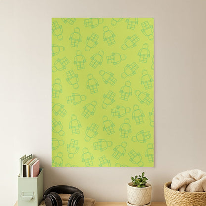 Bricks Figures Pattern Green Poster