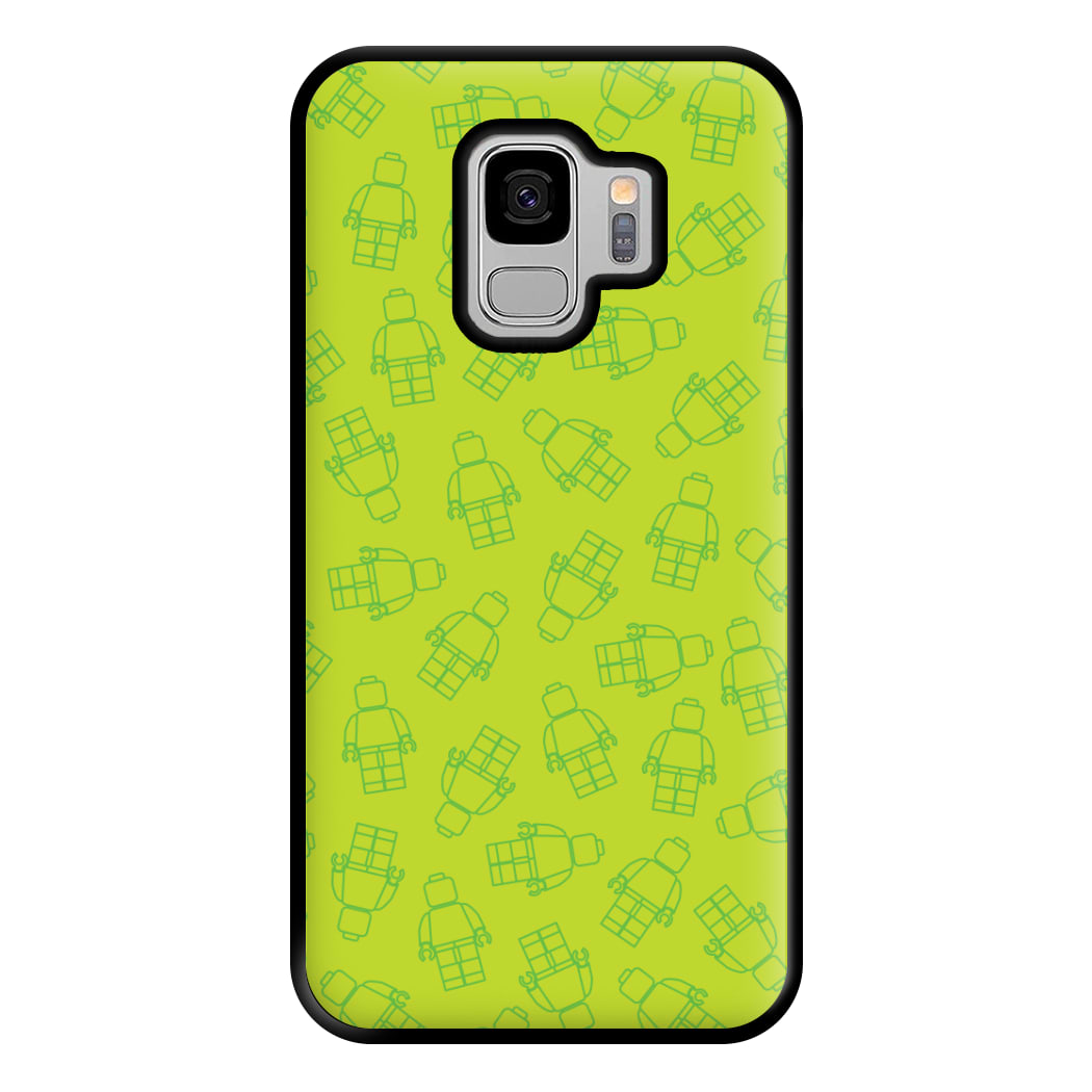Bricks Figures Pattern Green Phone Case for Galaxy S9 Plus