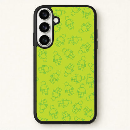 Bricks Figures Pattern Green Phone Case for Galaxy S26 Plus