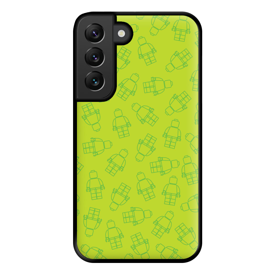 Bricks Figures Pattern Green Phone Case for Galaxy S22 Plus