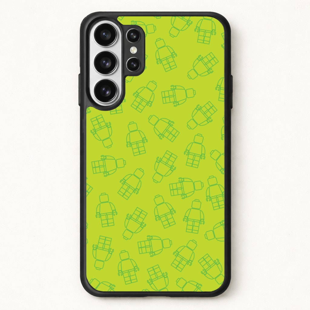 Bricks Figures Pattern Green Phone Case for Galaxy S26 Ultra
