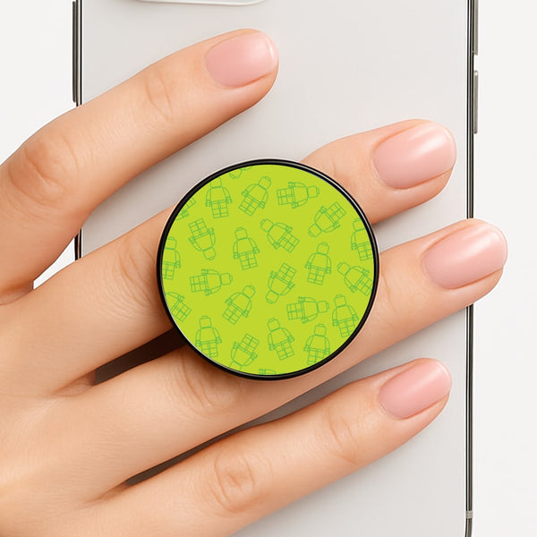 Bricks Figures Pattern Green Phone Grip