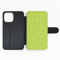 Bricks Figures Pattern Green Flip Phone Case