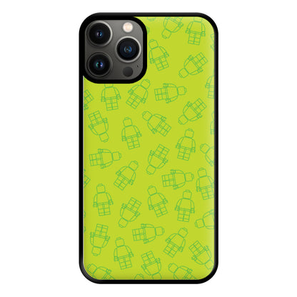 Bricks Figures Pattern Green Phone Case for iPhone 13 Pro Max