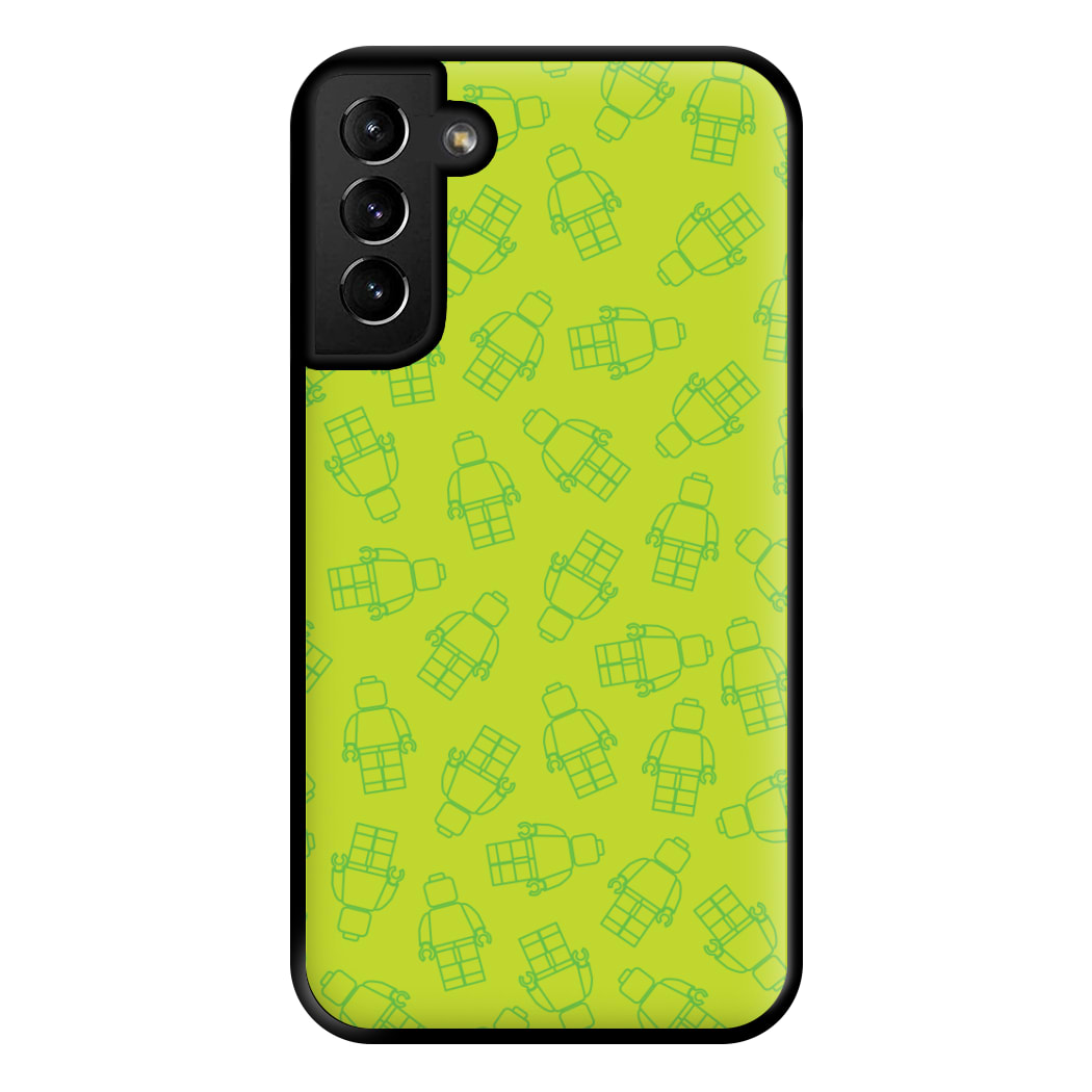 Bricks Figures Pattern Green Phone Case for Galaxy S21 Plus