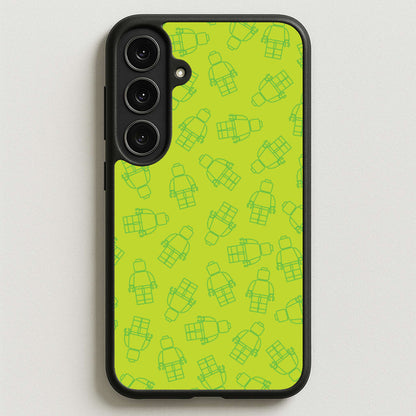 Bricks Figures Pattern Green Phone Case for Galaxy S25FE