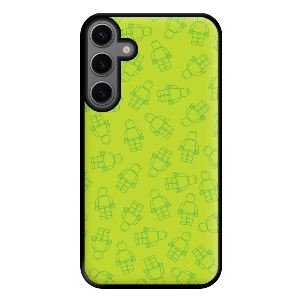 Bricks Figures Pattern Green Phone Case for Galaxy S23FE