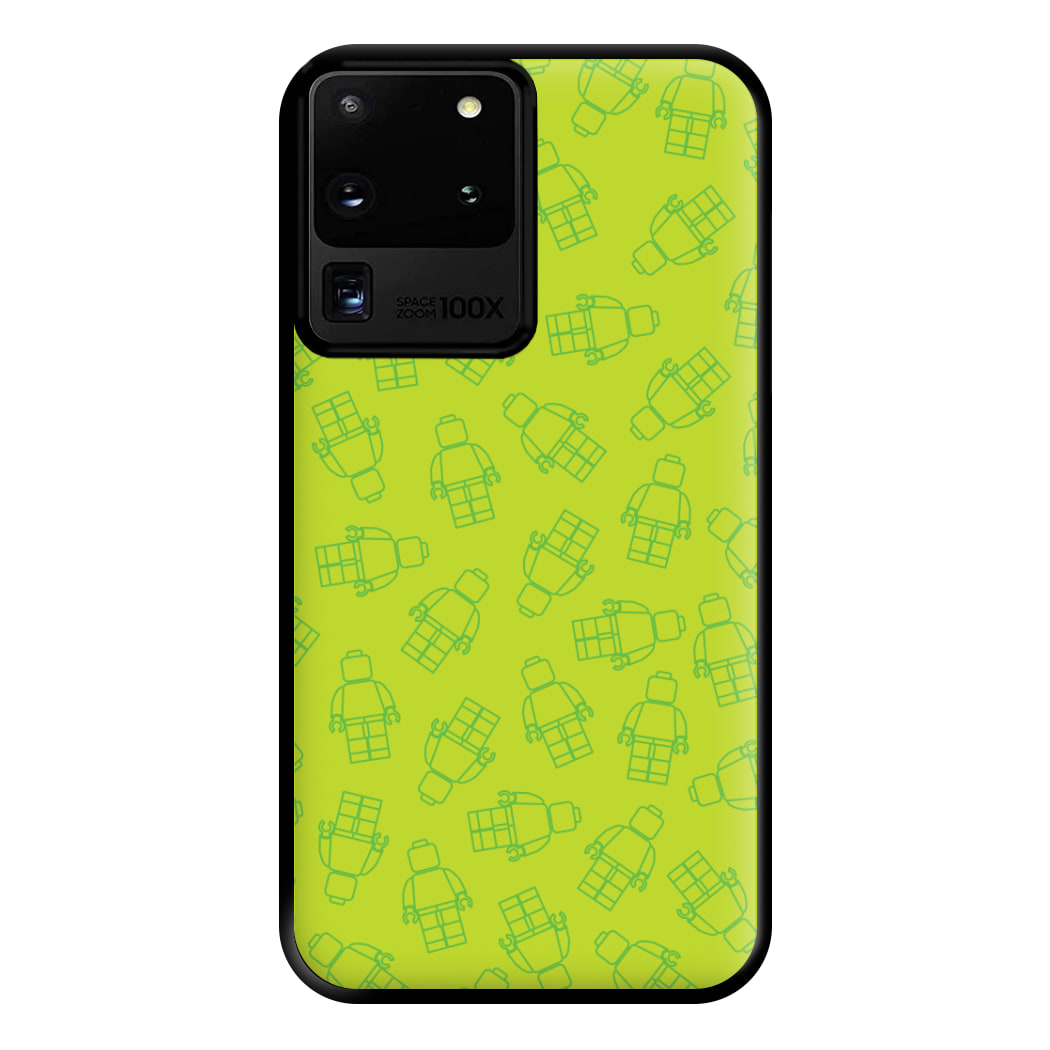 Bricks Figures Pattern Green Phone Case for Galaxy S20 Ultra
