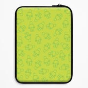 Bricks Figures Pattern Green Laptop Sleeve 1