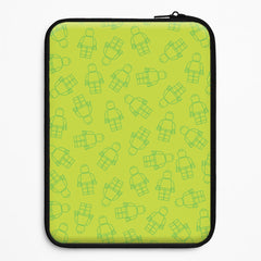 Bricks Figures Pattern Green Laptop Sleeve